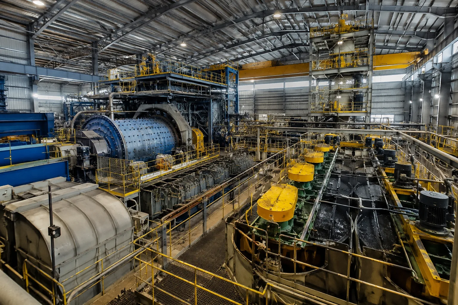 Gold processing plant interior